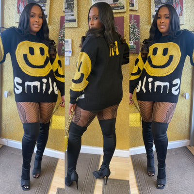 It’s The Smile For Me Thick Sweater ( Black)