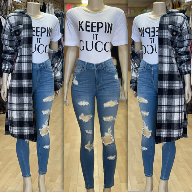 Just Keep IT Gucci With ME Tee (White)