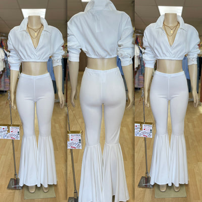 White Disco Flare Pants