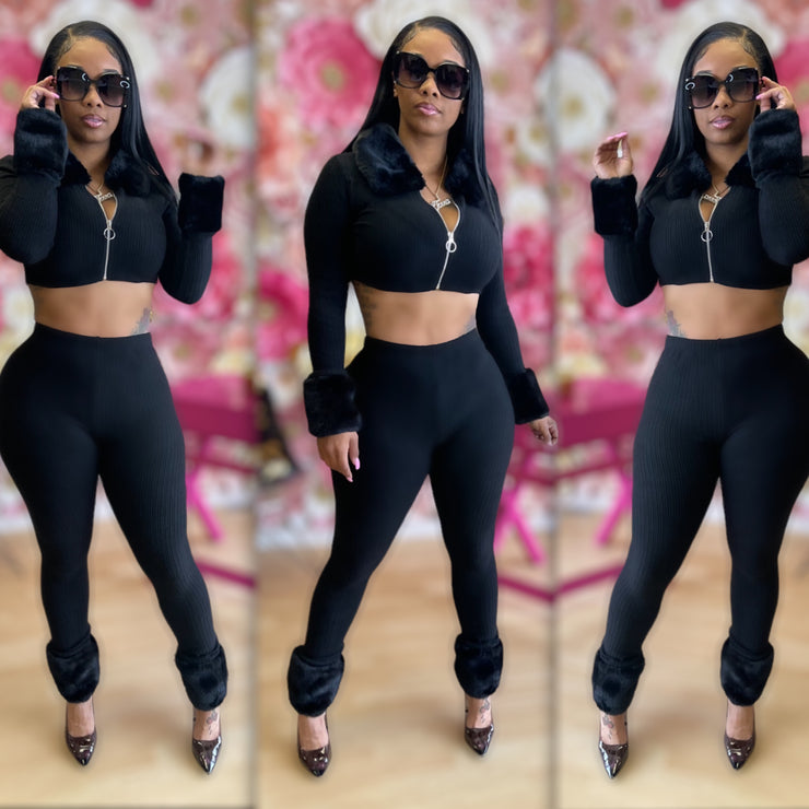 Ms. Santa Claus Pants Set ( Black)