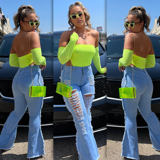 The Arm Connection  Bodysuit (Lime Green )