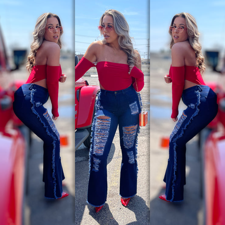 The Arm Connection  Bodysuit (Red )